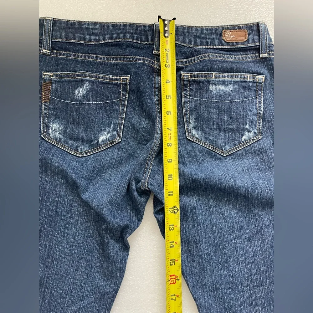 Paige Women’s Blue jeans size 29 distressed Medium  wash - Picture 9 of 10